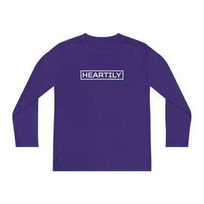 Bordered Heartily Youth Athletic Long Sleeve Tee
