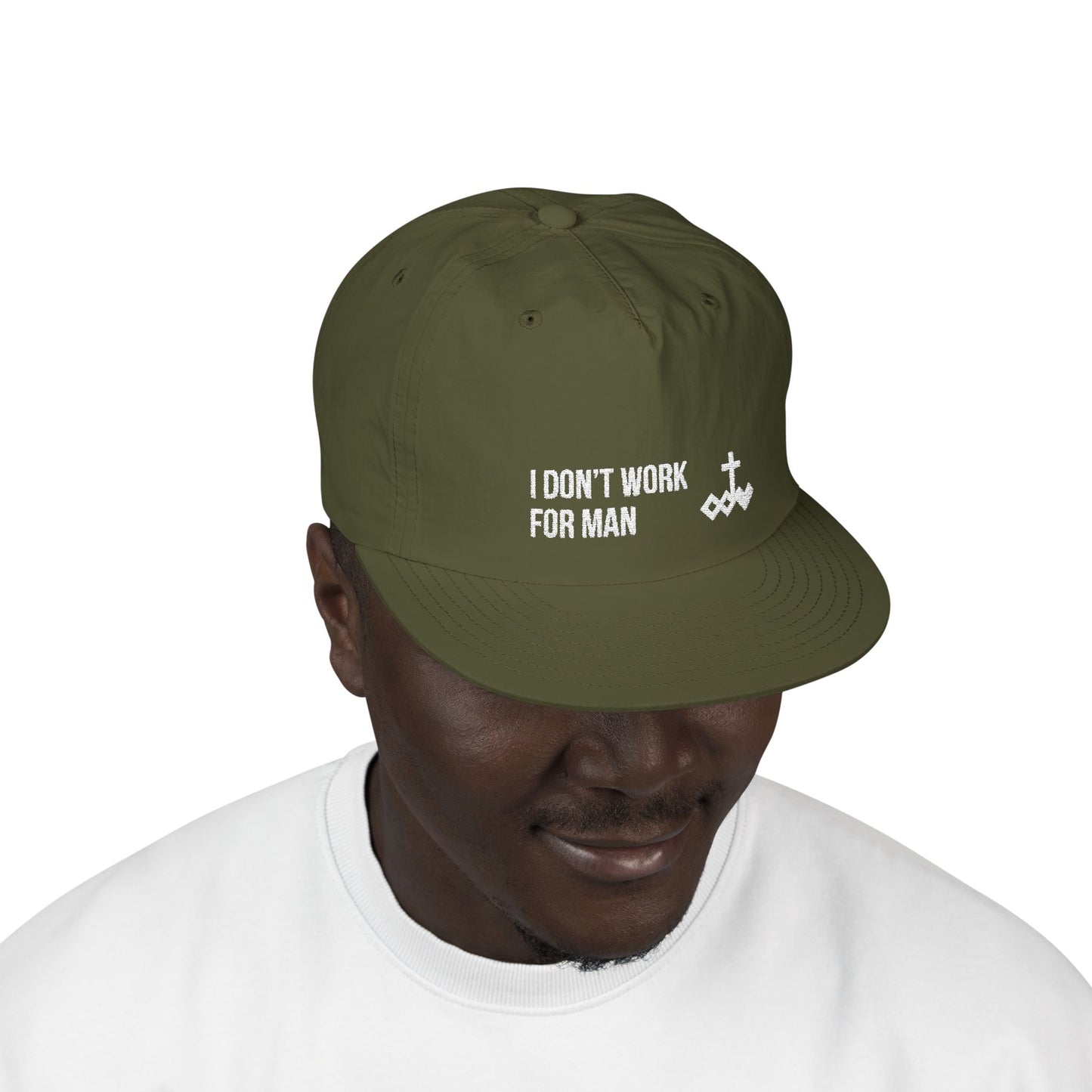 'I Don't Work for Man' Embroidered Snapback Surf Cap