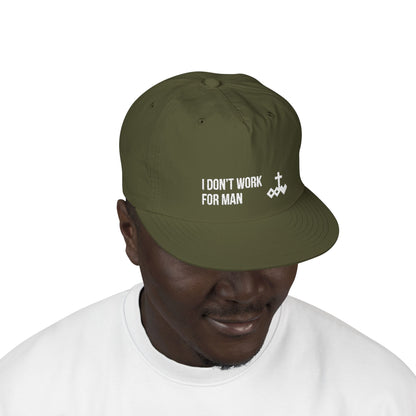'I Don't Work for Man' Embroidered Snapback Surf Cap