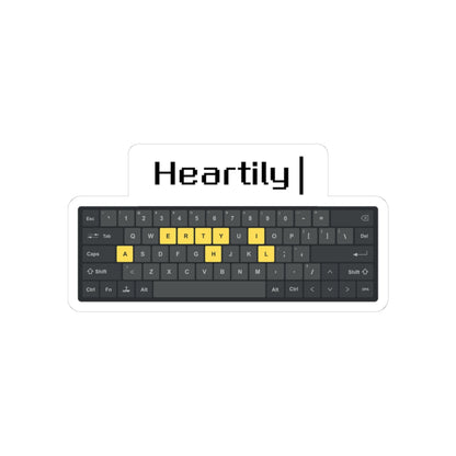 Heartily Keyboard Kiss-Cut Sticker