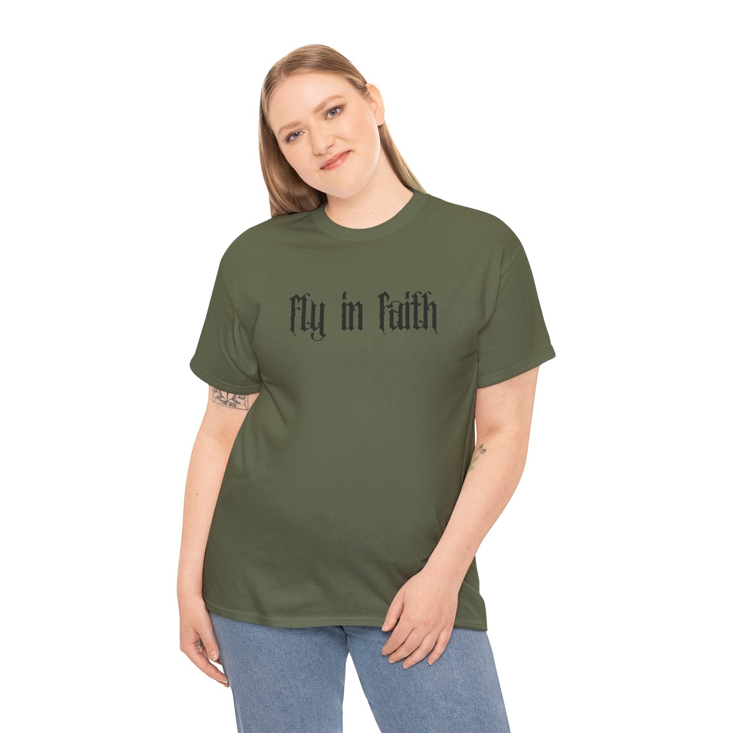 Fly in Faith Gothic Script T-Shirt