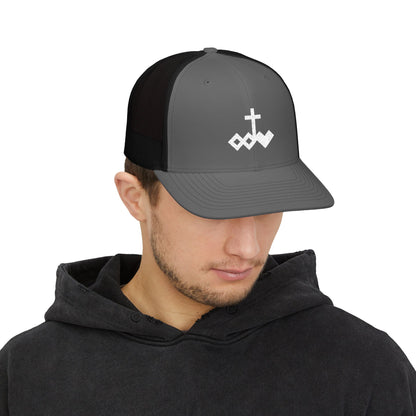 Embroidered Logo Snapback Trucker Cap