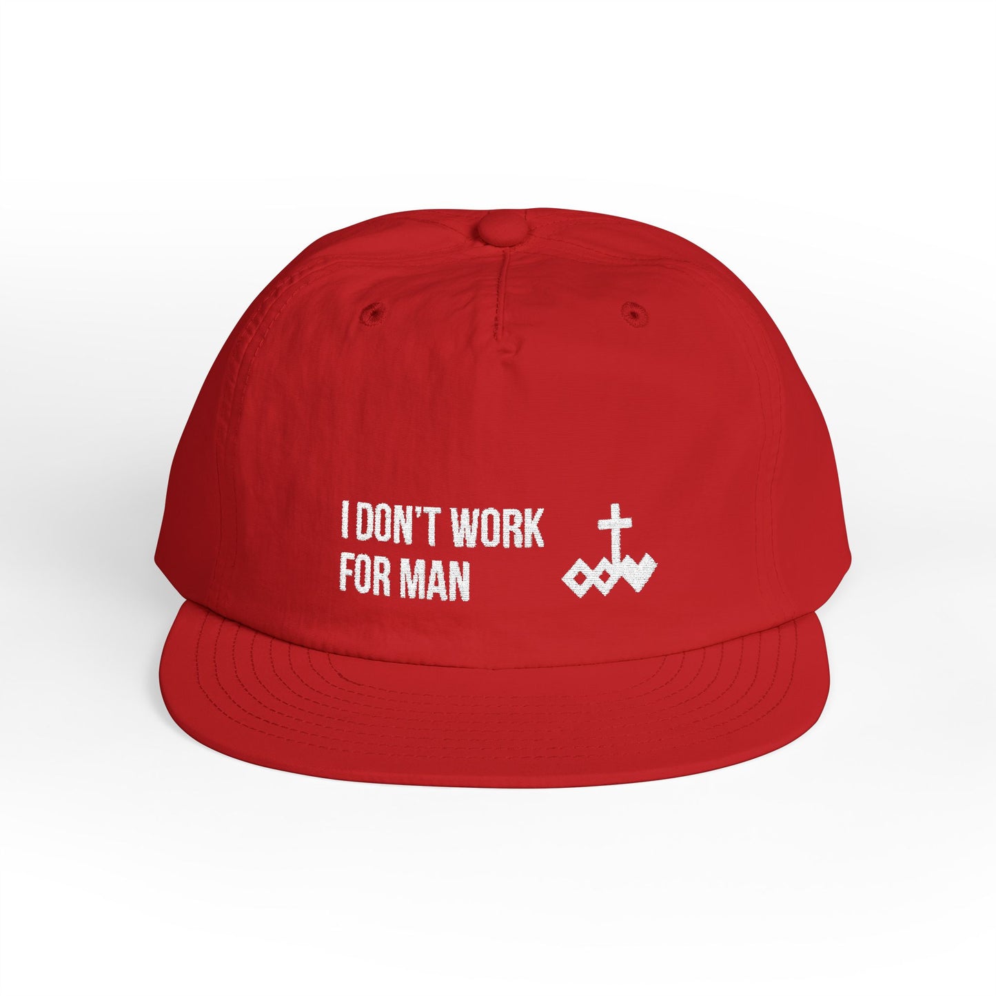 'I Don't Work for Man' Embroidered Snapback Surf Cap