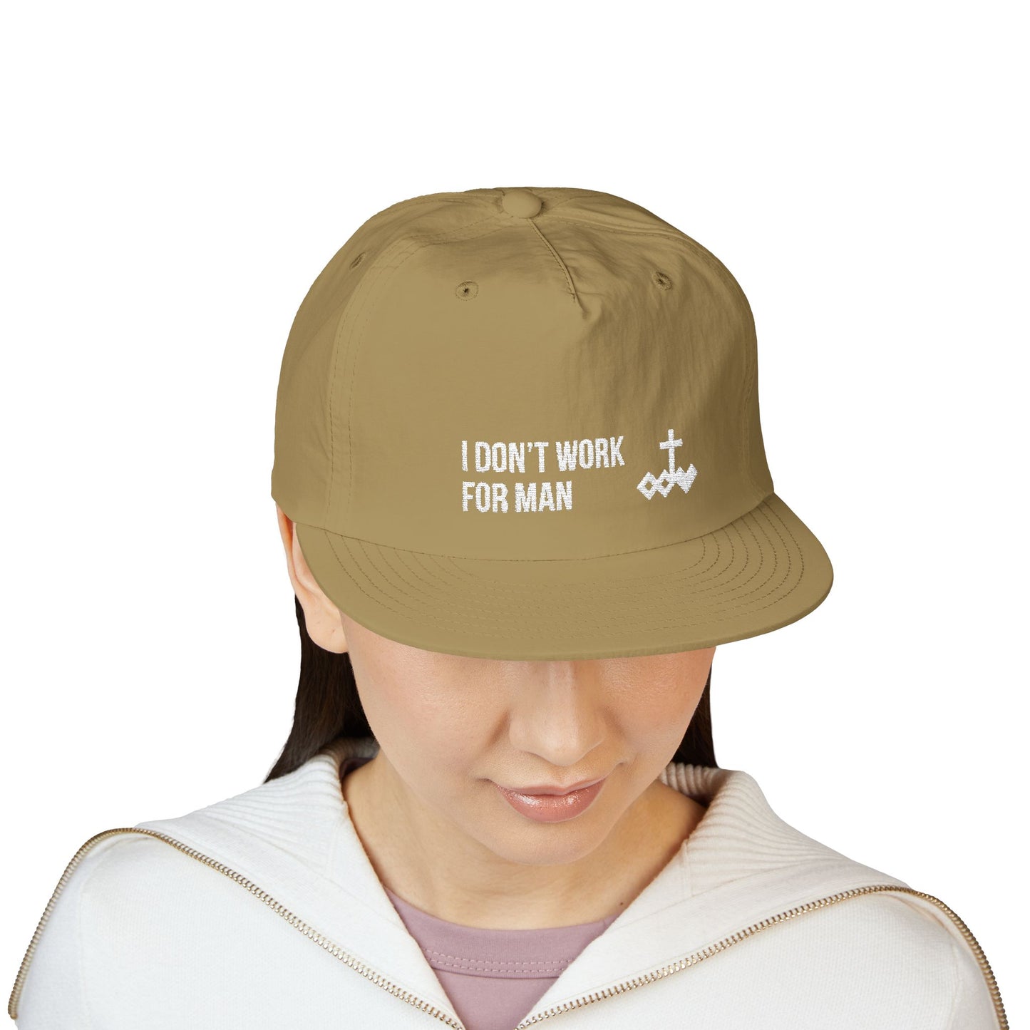 'I Don't Work for Man' Embroidered Snapback Surf Cap