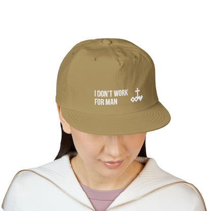 'I Don't Work for Man' Embroidered Snapback Surf Cap