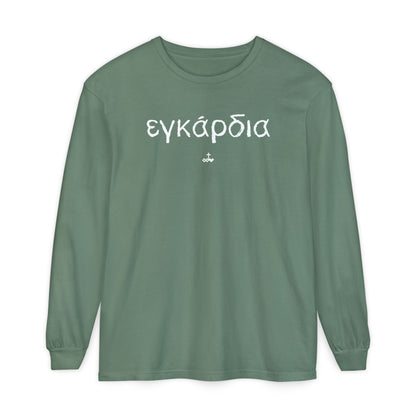 Unisex Greek "Heartily" Long Sleeve T-Shirt