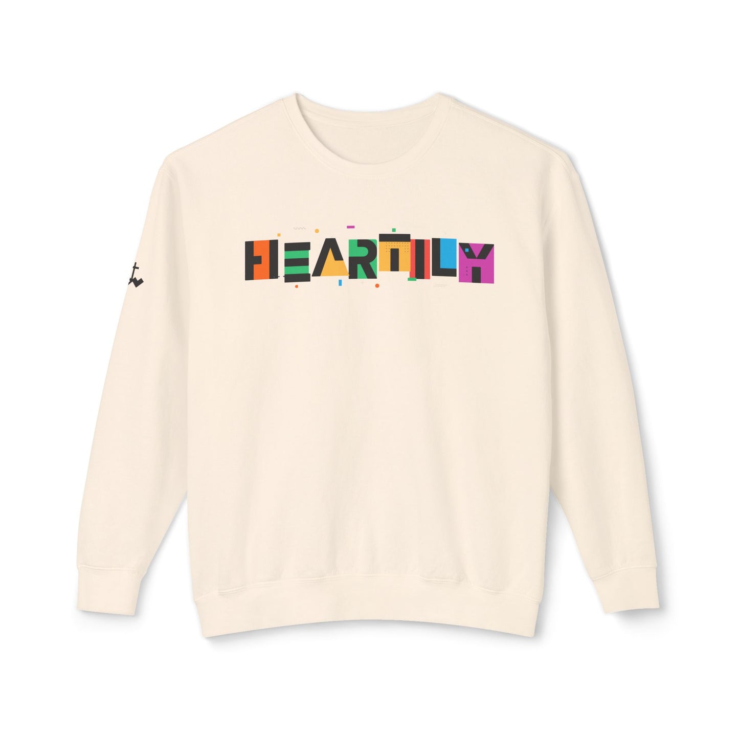 Unisex Heartily Color Font Crewneck Sweatshirt