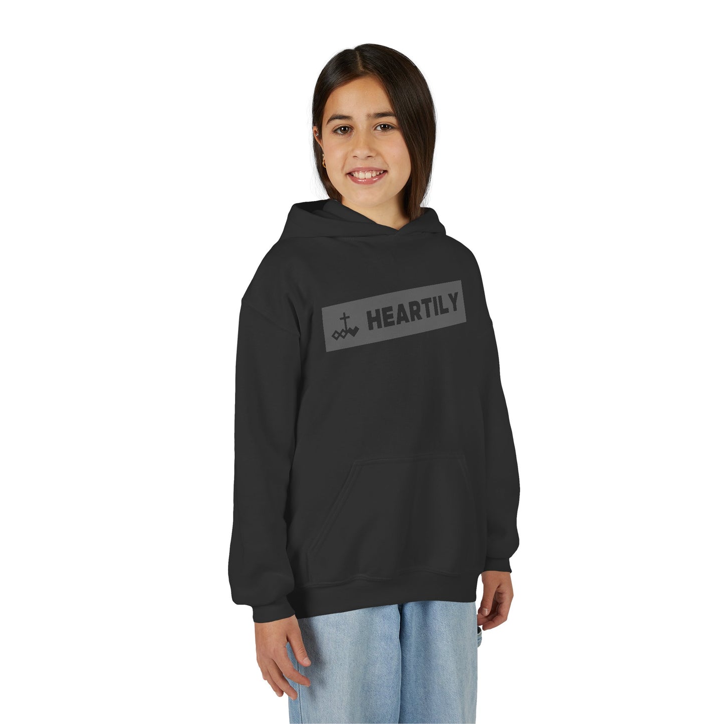 Bordered Name & Logo Youth Hoodie