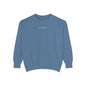 "I Don't Work for Men" Embroidered Garment-Dyed Sweatshirt