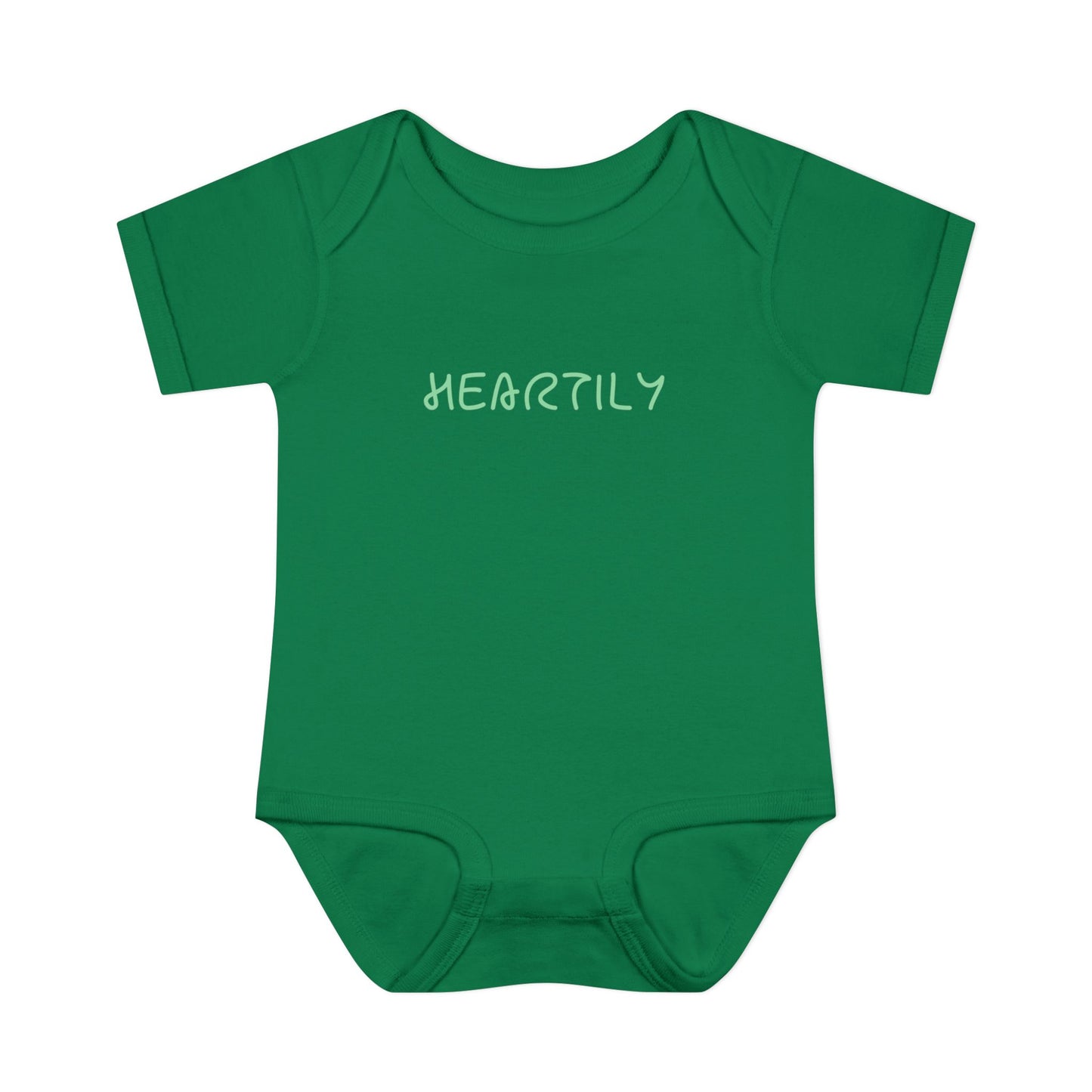 'Heartily' Script Baby Bodysuit