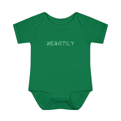 'Heartily' Script Baby Bodysuit