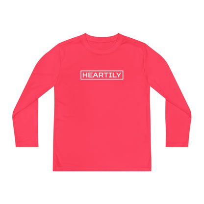 Bordered Heartily Youth Athletic Long Sleeve Tee