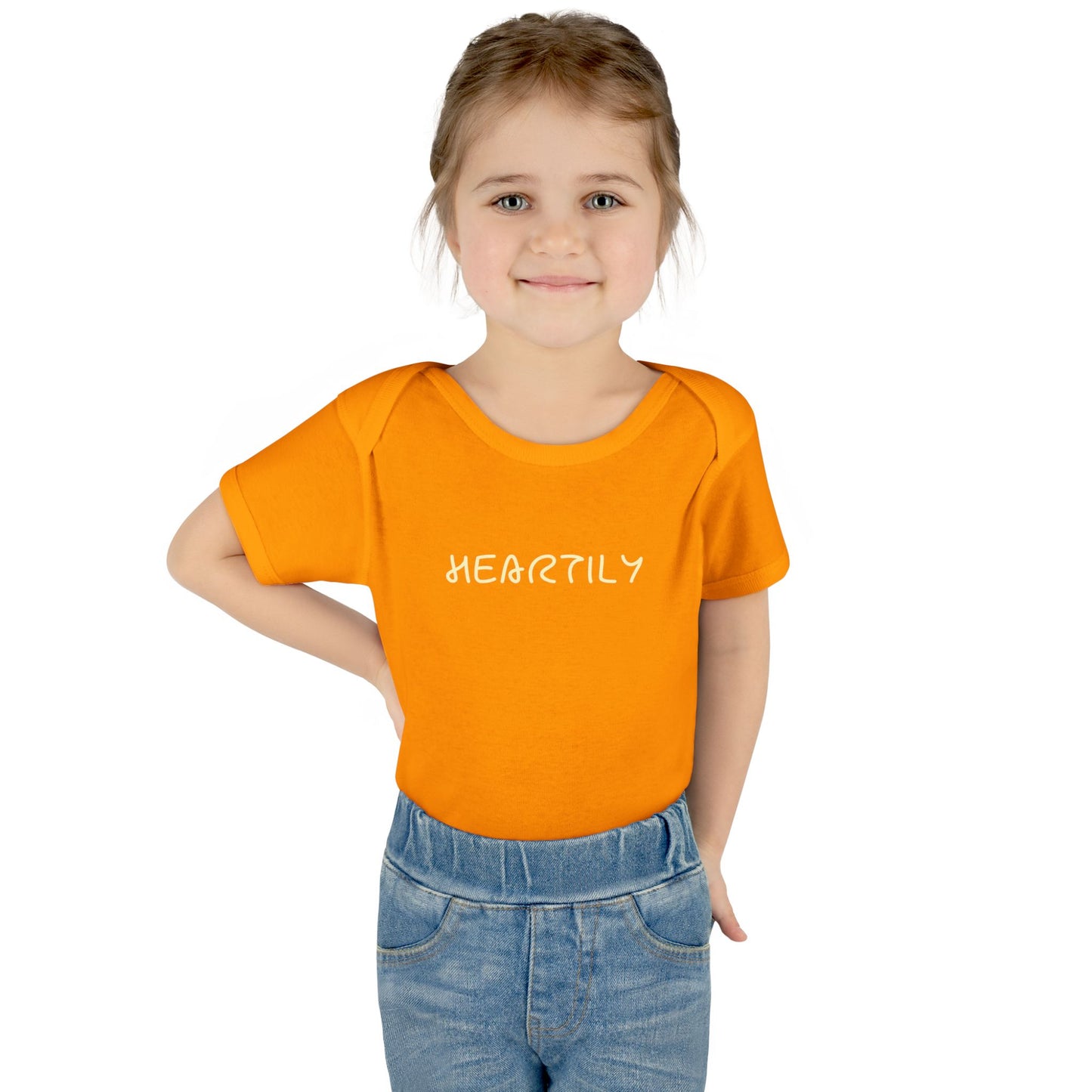 'Heartily' Script Baby Bodysuit