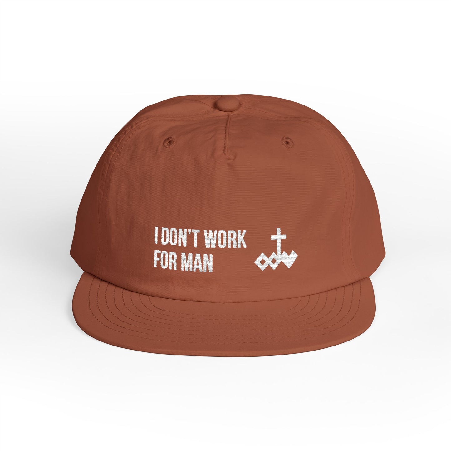 'I Don't Work for Man' Embroidered Snapback Surf Cap
