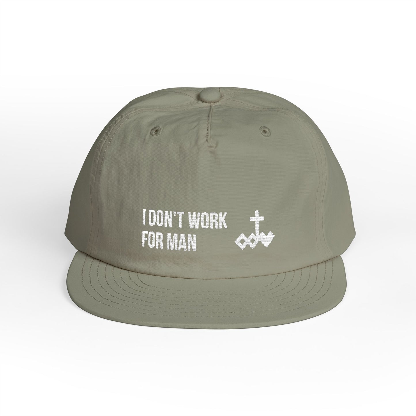 'I Don't Work for Man' Embroidered Snapback Surf Cap