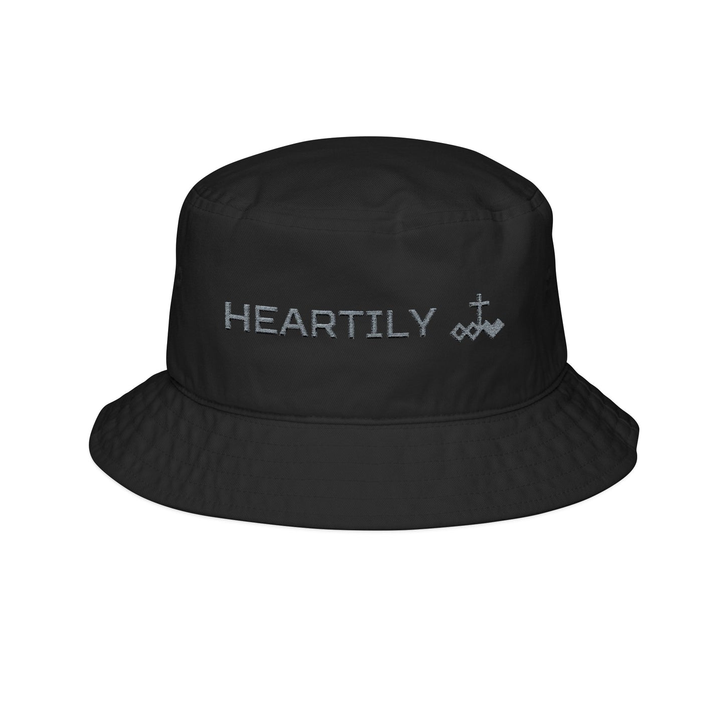 Heartily Embroidered Bucket Hat