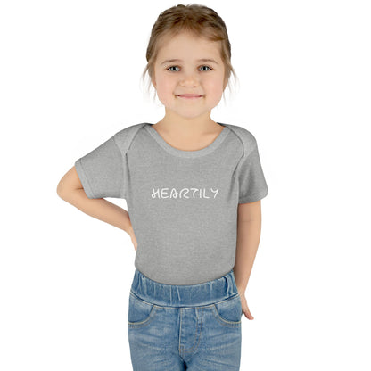 'Heartily' Script Baby Bodysuit