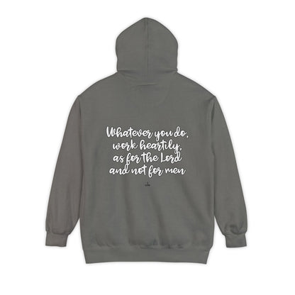 Cursive Colossians 3:23 Garment-Dyed Hoodie