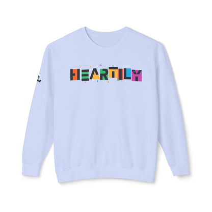 Unisex Heartily Color Font Crewneck Sweatshirt