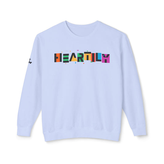 Unisex Heartily Color Font Crewneck Sweatshirt