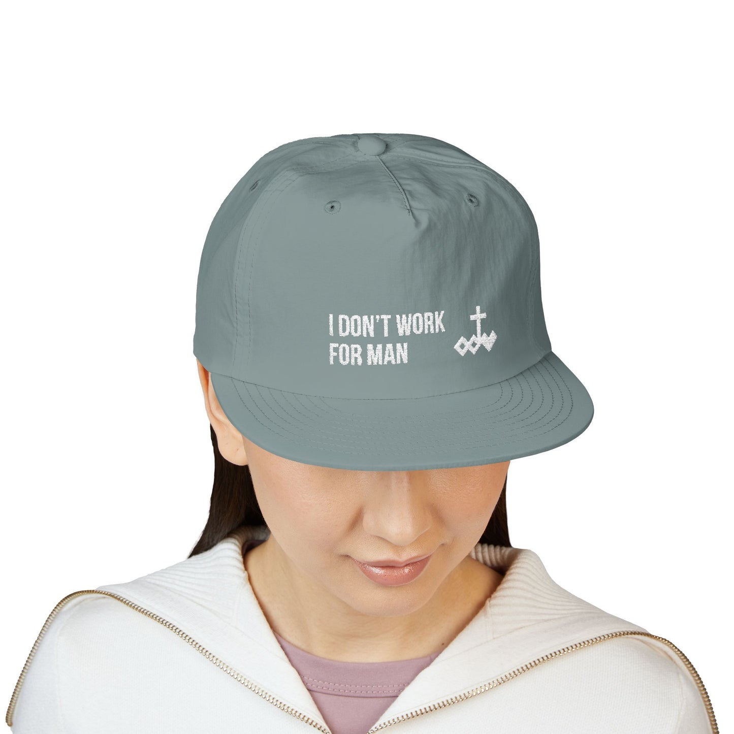 'I Don't Work for Man' Embroidered Snapback Surf Cap
