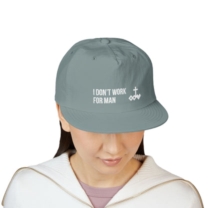 'I Don't Work for Man' Embroidered Snapback Surf Cap