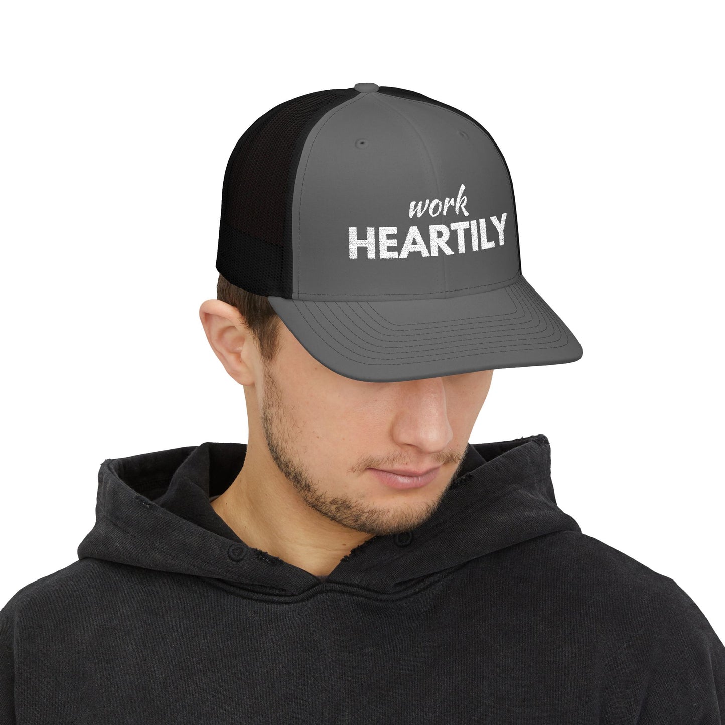 "Work Heartily" Snapback Trucker Cap