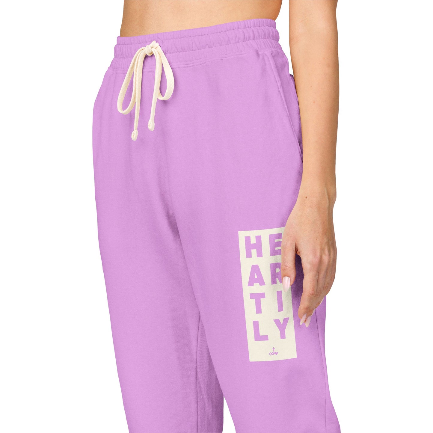 Block Border Heartily Garment-Dyed Fleece Joggers