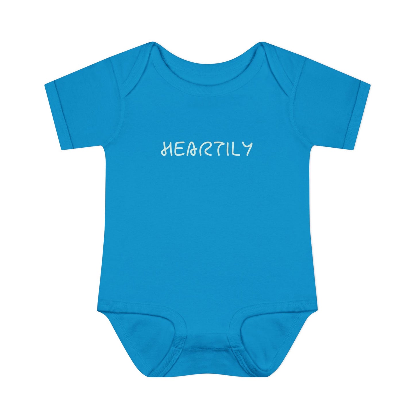 'Heartily' Script Baby Bodysuit