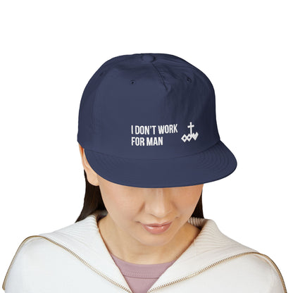 'I Don't Work for Man' Embroidered Snapback Surf Cap