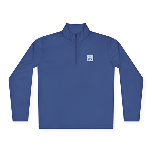 Block Bordered Logo Quarter-Zip Pullover