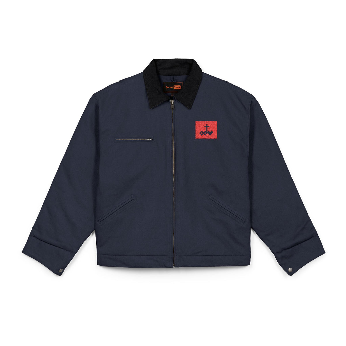 Duck Cloth Work Jacket with Embroidered Logo