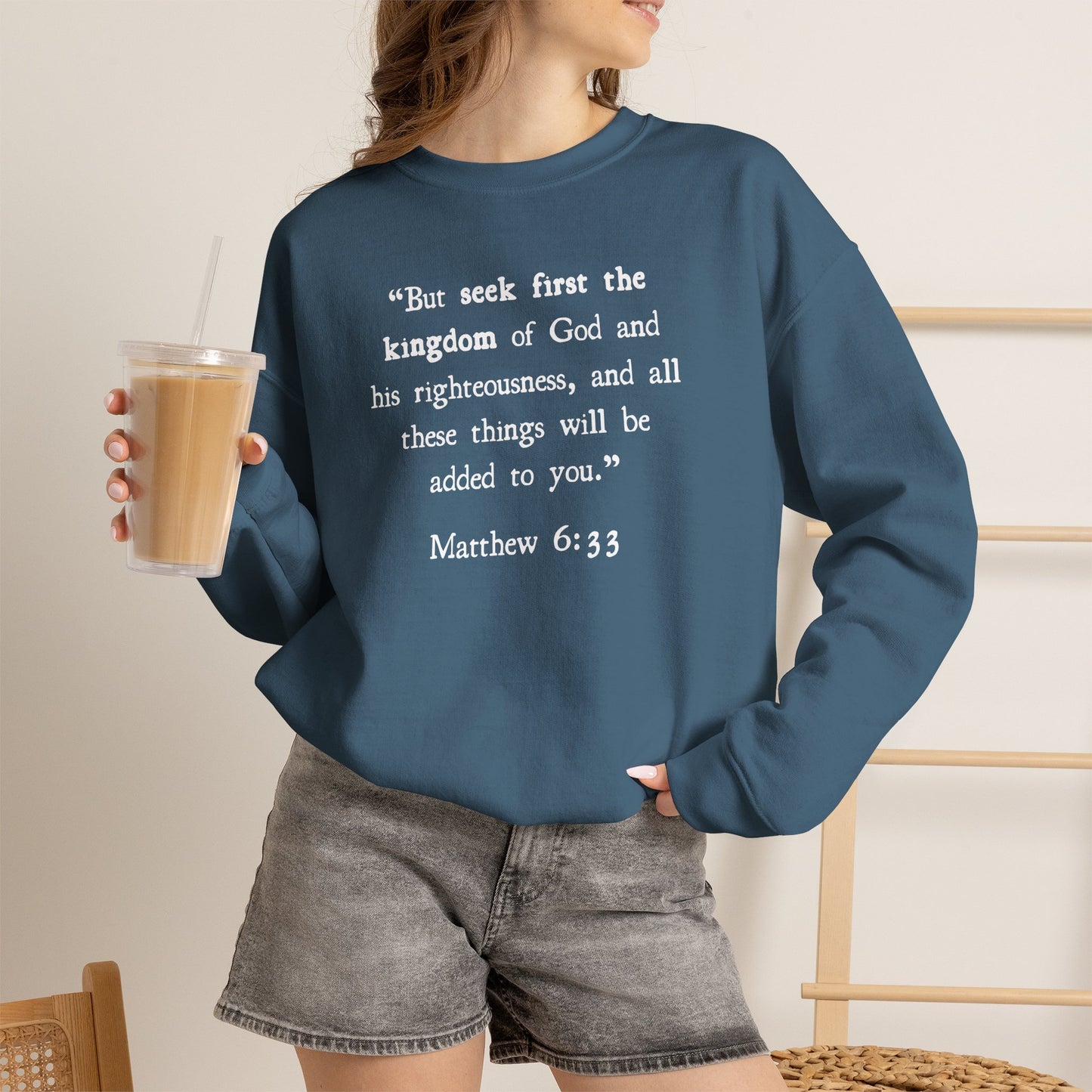 Unisex Matthew 6:33 Crewneck Sweatshirt