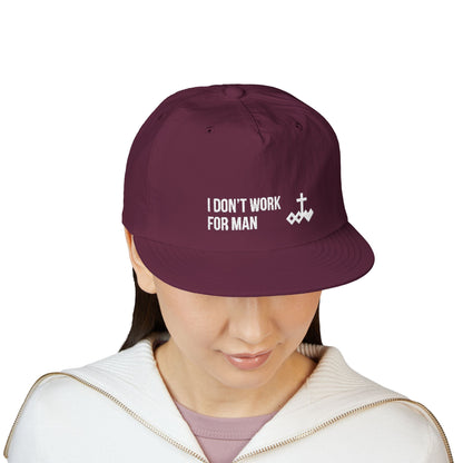 'I Don't Work for Man' Embroidered Snapback Surf Cap