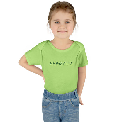 'Heartily' Script Baby Bodysuit