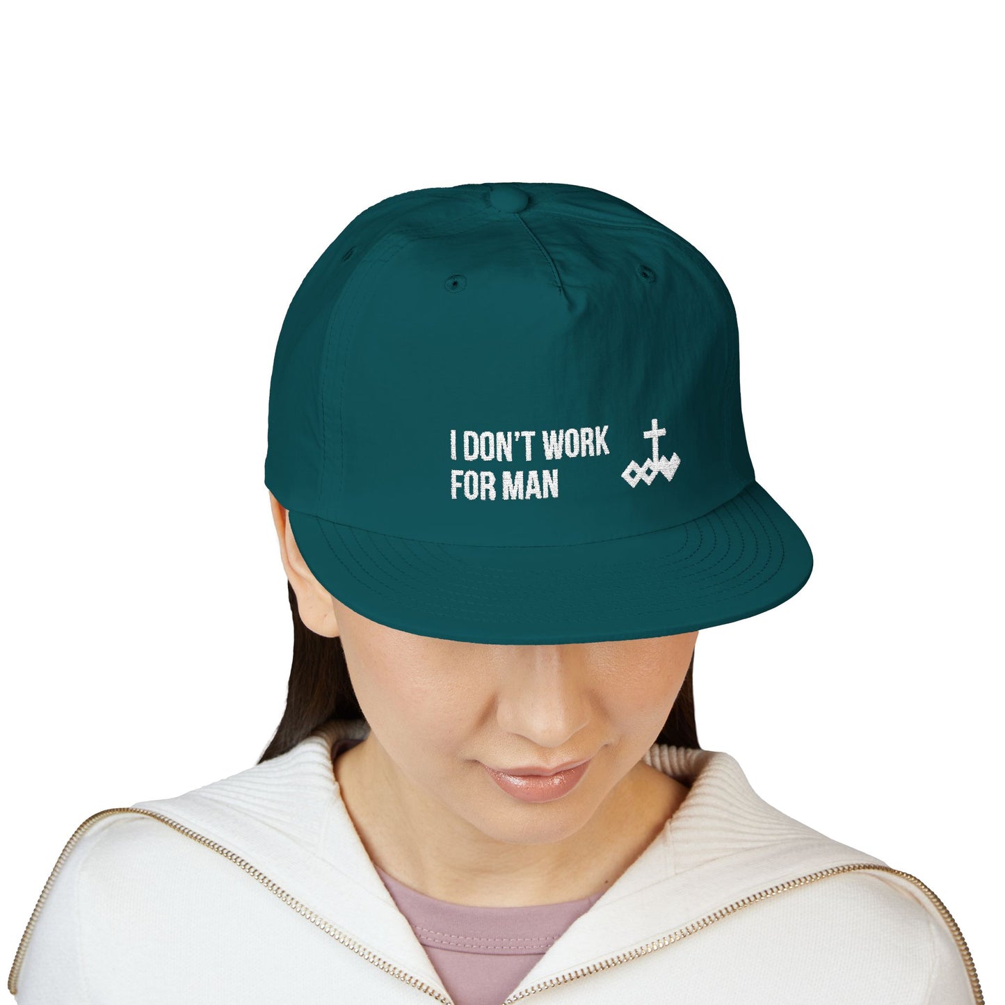 'I Don't Work for Man' Embroidered Snapback Surf Cap