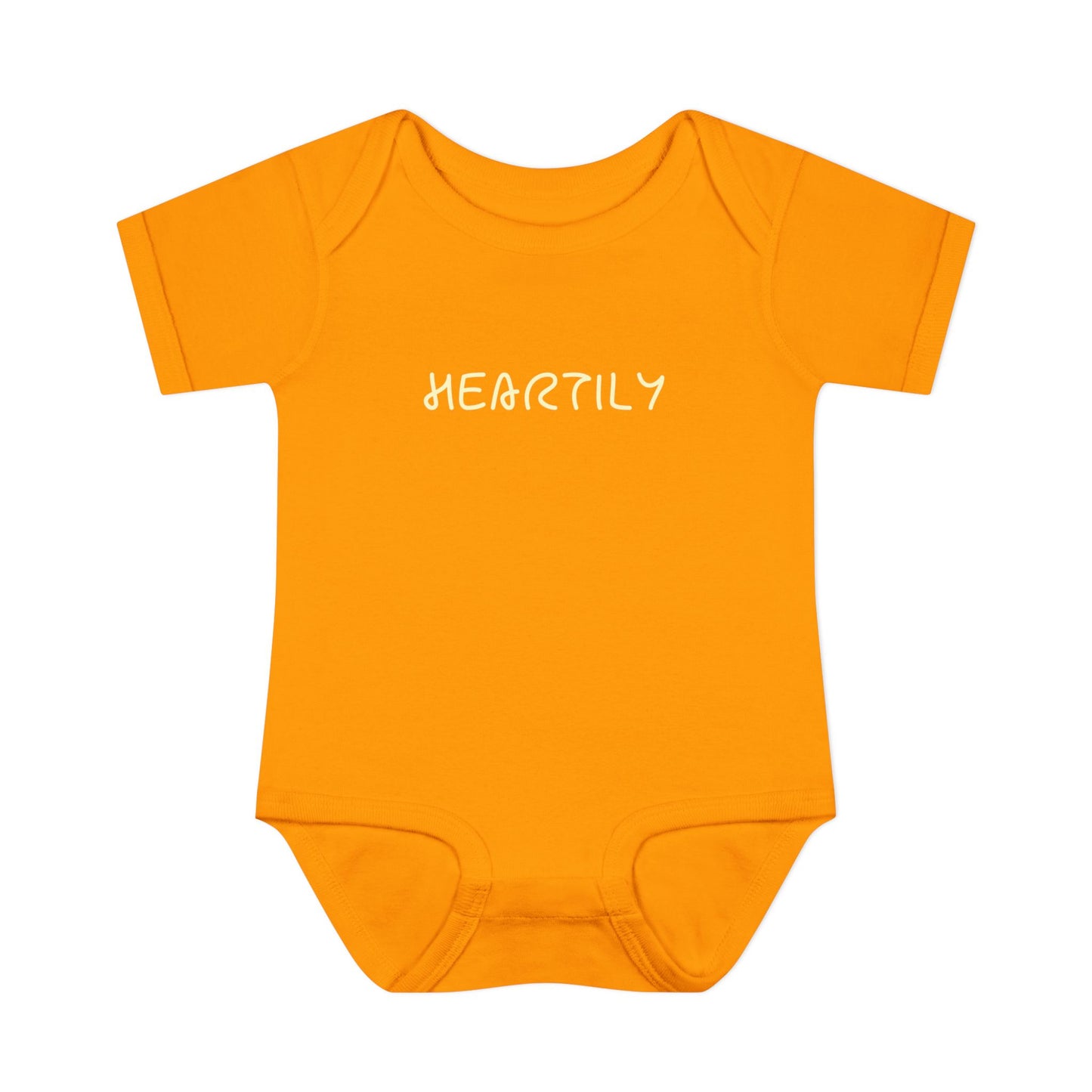 'Heartily' Script Baby Bodysuit
