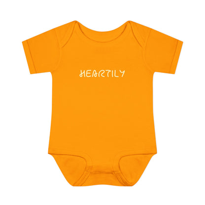 'Heartily' Script Baby Bodysuit