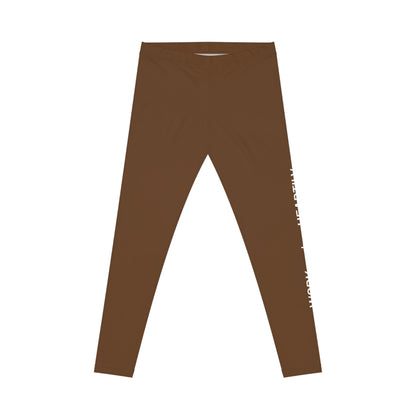 'Work Heartily' Brown Women's Casual Leggings