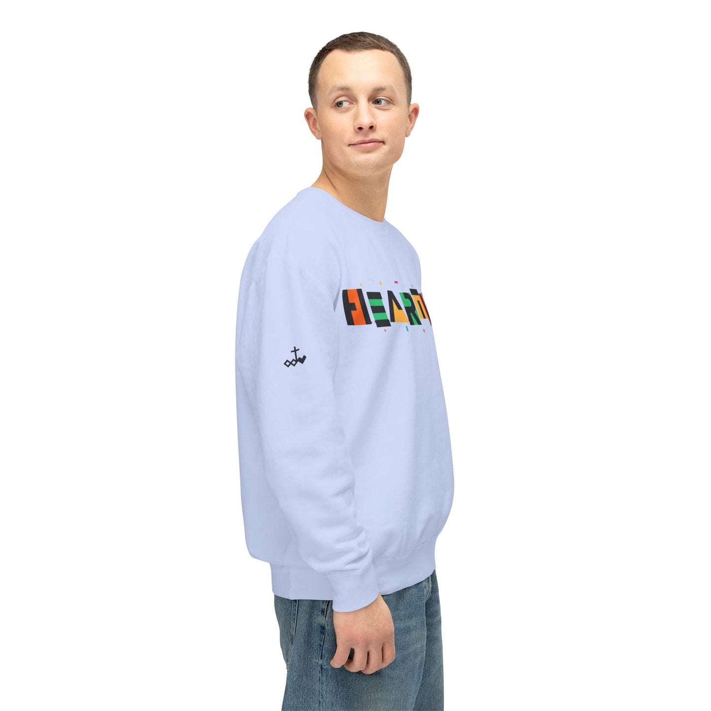 Unisex Heartily Color Font Crewneck Sweatshirt