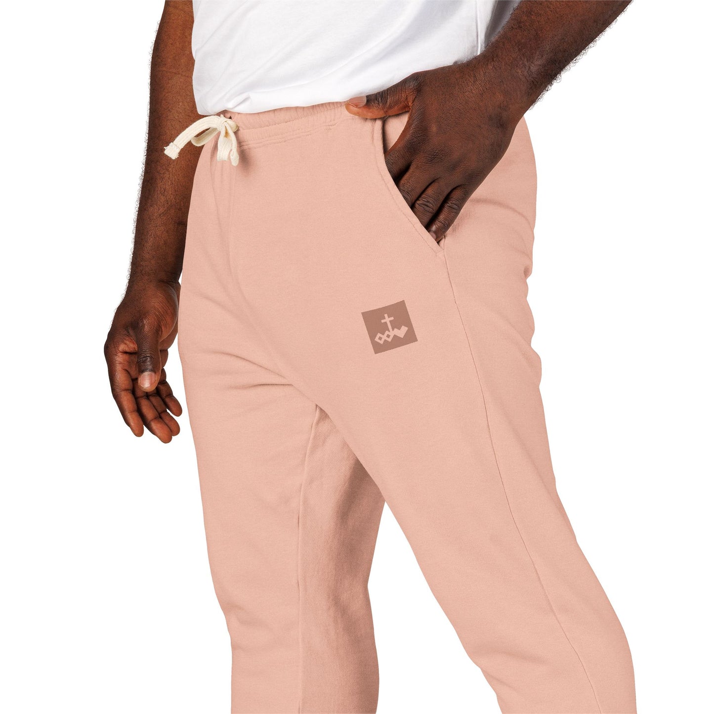 Block Bordered Logo Garment-Dyed Fleece Joggers