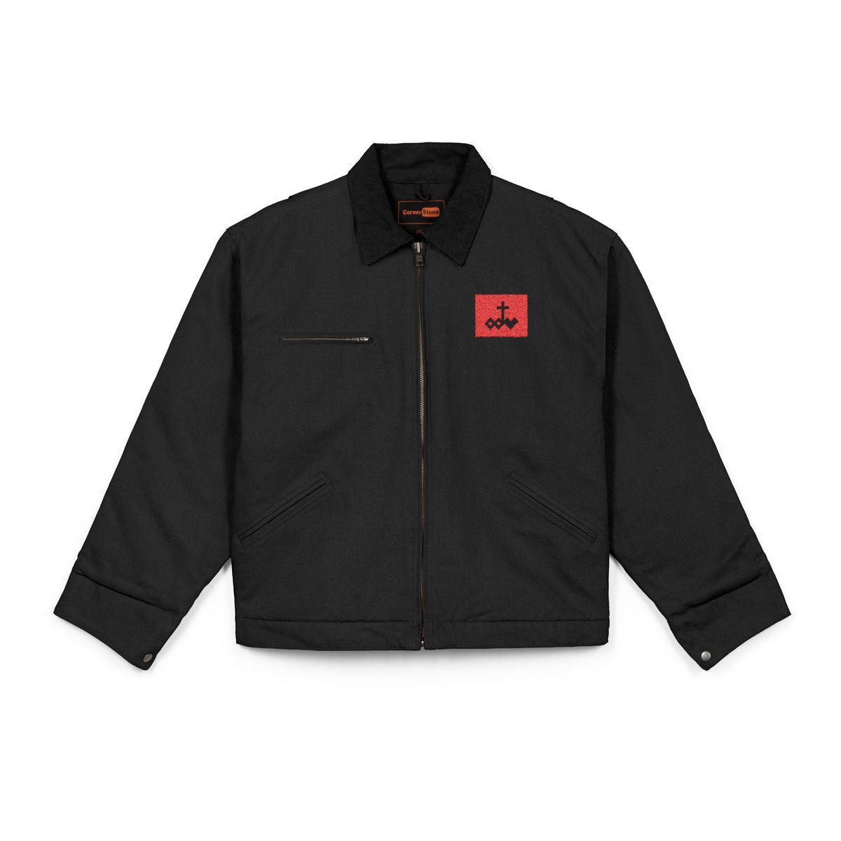 Duck Cloth Work Jacket with Embroidered Logo