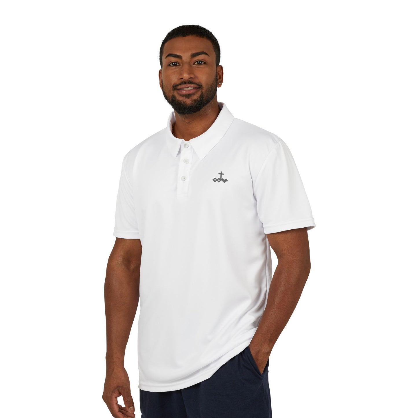 White Unisex Logo Polo Shirt