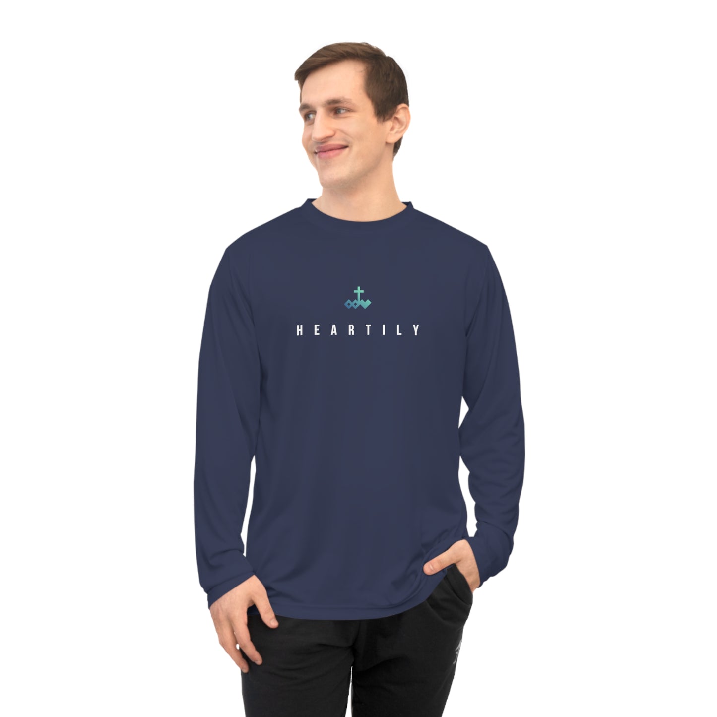 Gradient Logo & Heartily Performance Long Sleeve Shirt