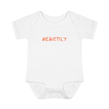 'Heartily' Script Baby Bodysuit