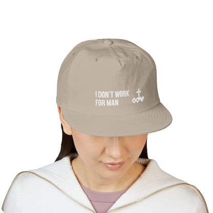 'I Don't Work for Man' Embroidered Snapback Surf Cap