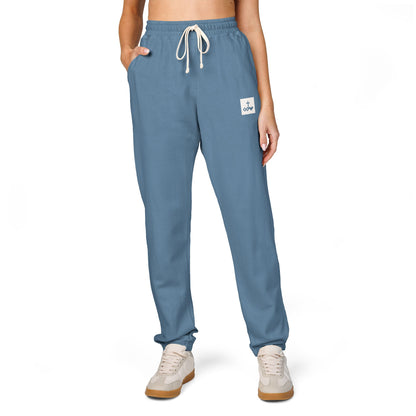 Block Bordered Logo Garment-Dyed Fleece Joggers