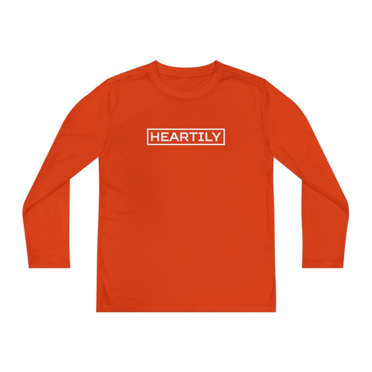 Bordered Heartily Youth Athletic Long Sleeve Tee