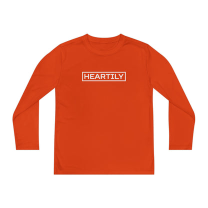Bordered Heartily Youth Athletic Long Sleeve Tee