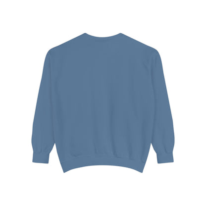 "I Don't Work for Men" Embroidered Garment-Dyed Sweatshirt